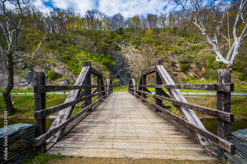 Wooden bridge over the Shenandoah Canal, in Harpers Ferry, West