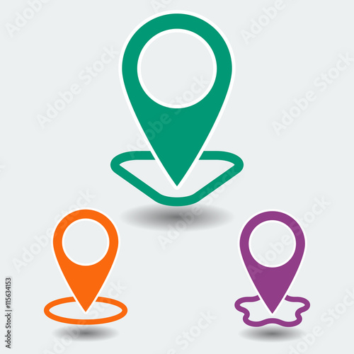 Set of Map point with shape and shadow. icon isolated on backgro Free Download Set of Map point with shape and shadow. icon isolated on backgro - GFXLoad
