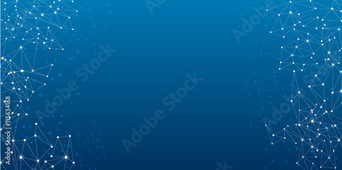 Global communications blue banner.