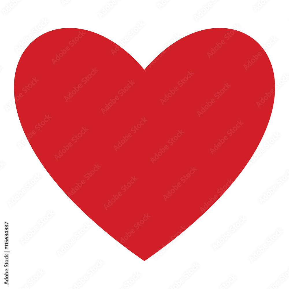 Red Heart icon isolated on background. Modern simple flat sign.