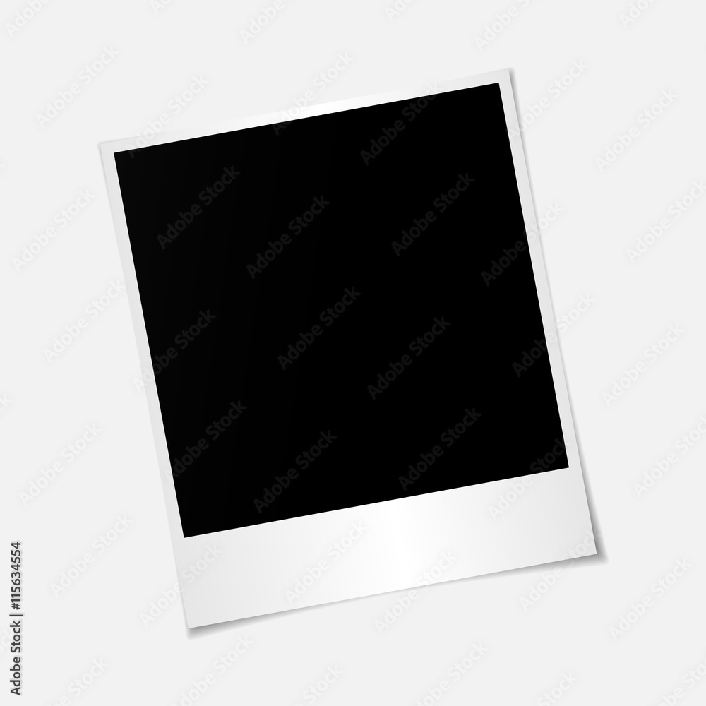 Blank photo polaroid frame with adhesive tape isolated on transp - obrazy, fototapety, plakaty 