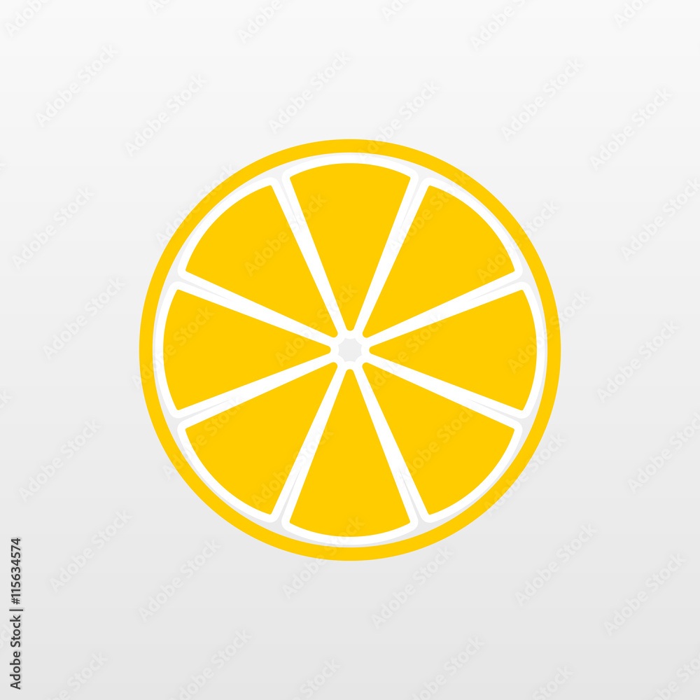 Yellow Lemon fruit icon isolated on background. Modern simple fl Yellow Lemon fruit icon isolated on background. Modern simple fl