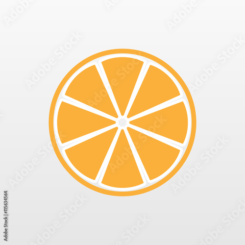 Yellow Orange fruit icon isolated. Modern simple flat vegetarian