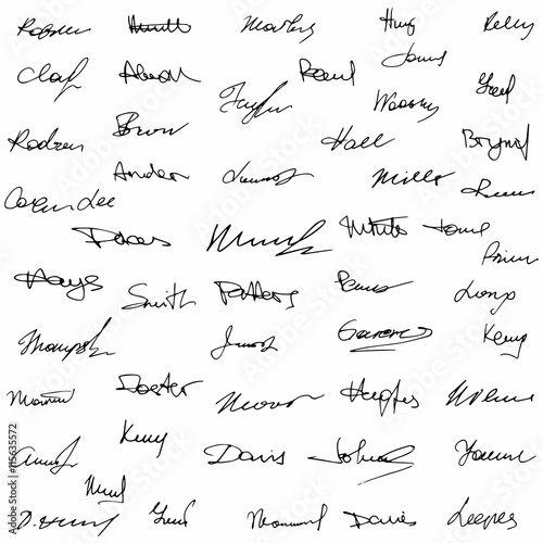 Signatures set fictitious contract signatures business autograph illustration