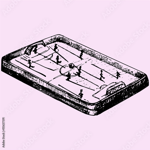 football field game doodle style sketch illustration hand drawn vector