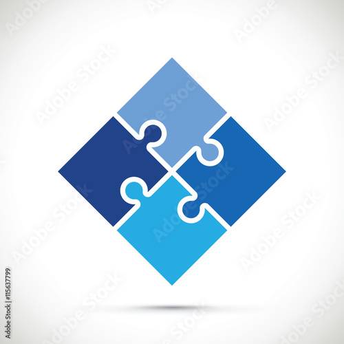 blue jigsaw pieces background