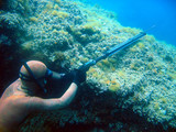 Diver with rifle