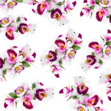 pattern Flower, orchid flower print in soft colors made from fab