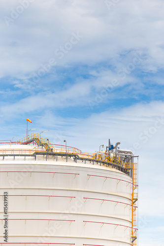large white tank farm in oil industry