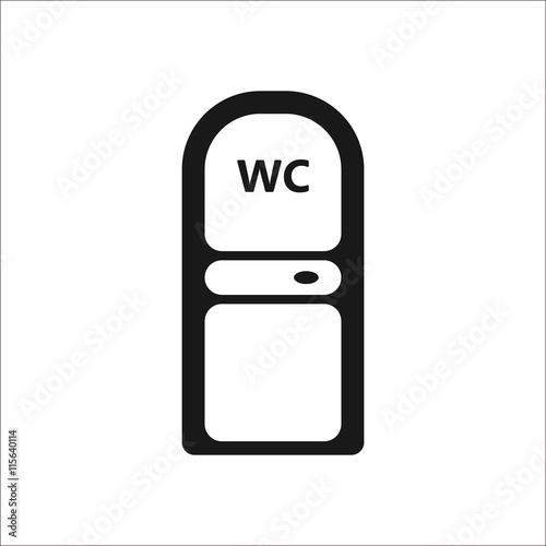 Portable public toilet simple icon on background