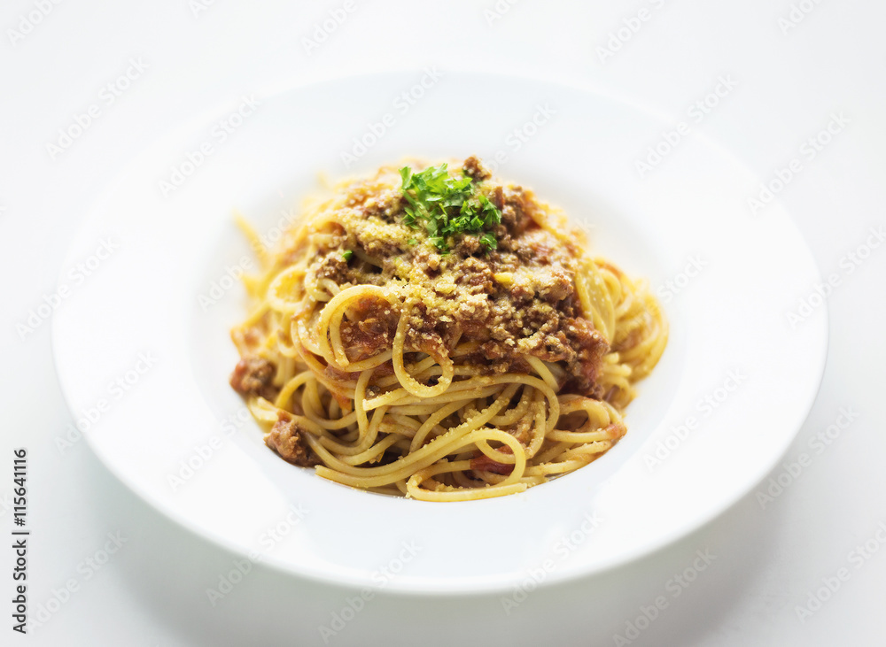 beef spaghetti bolognese bolognaise famous italian pasta food