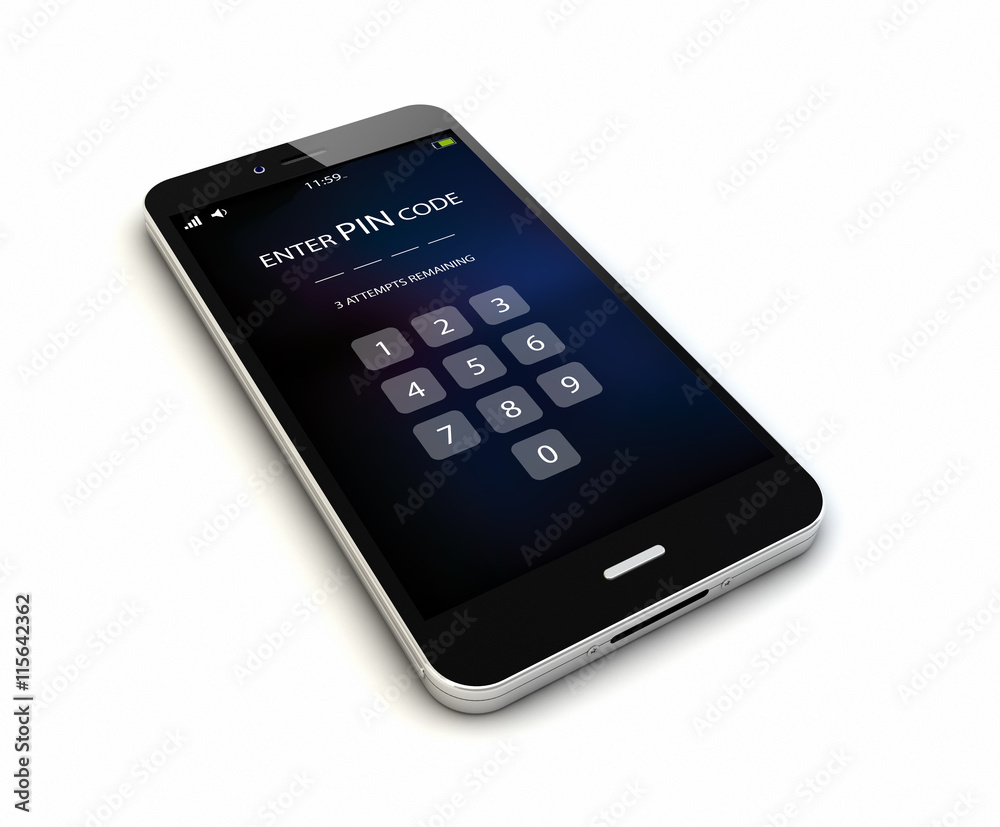 smartphone pin code render smartphone pin code render