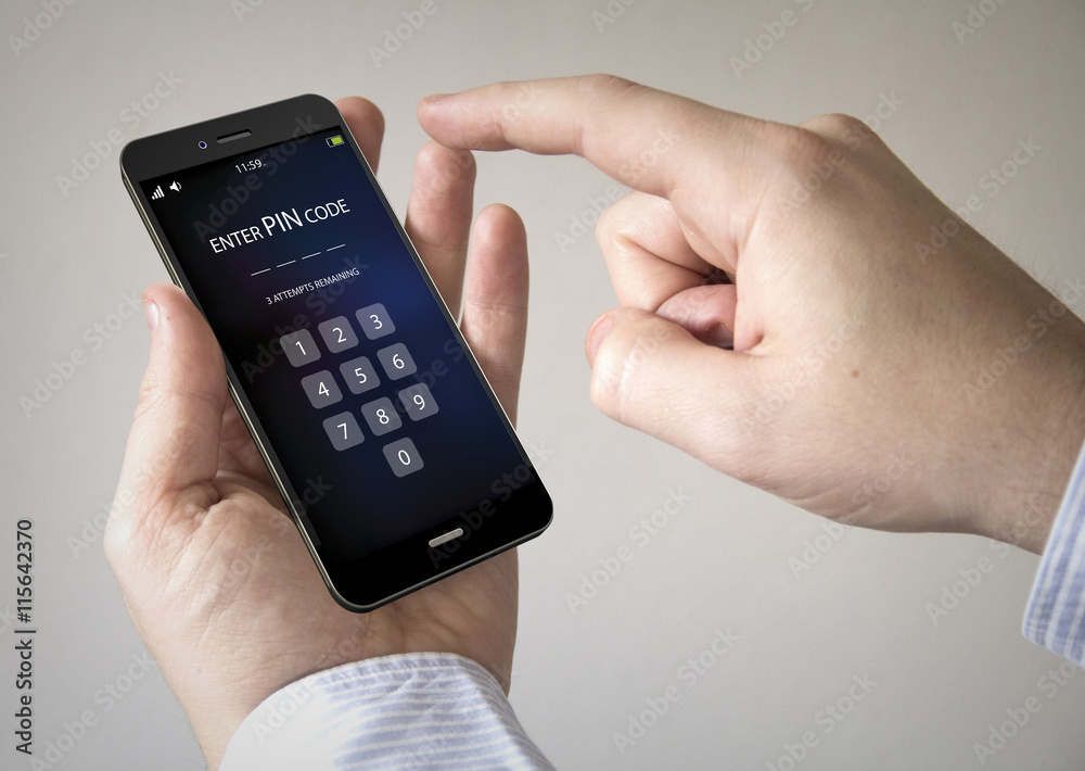 touchscreen smartphone with pin code on the screen touchscreen smartphone with pin code on the screen