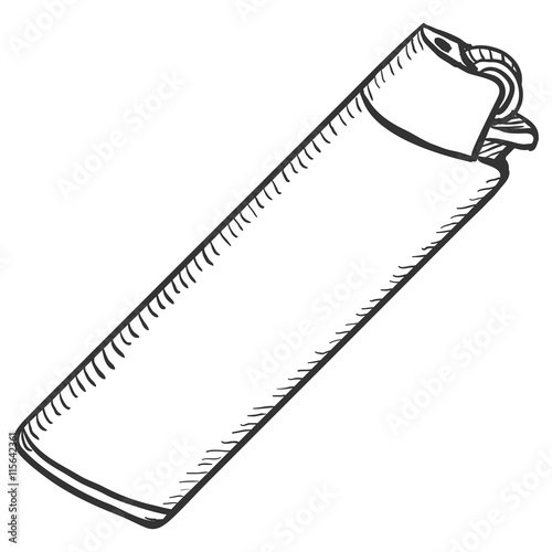 Vector Single Sketch Disposable Lighter