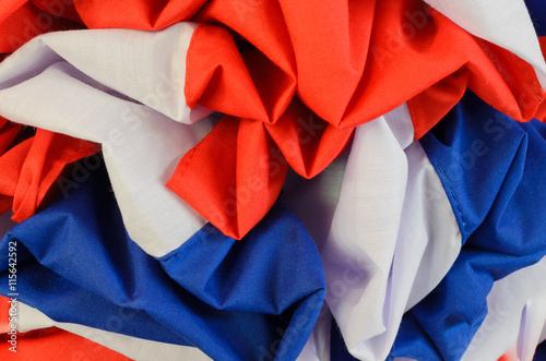Red, white and blue cloth color crease darn offseason.