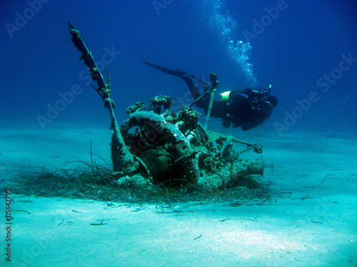 Wreck with diver