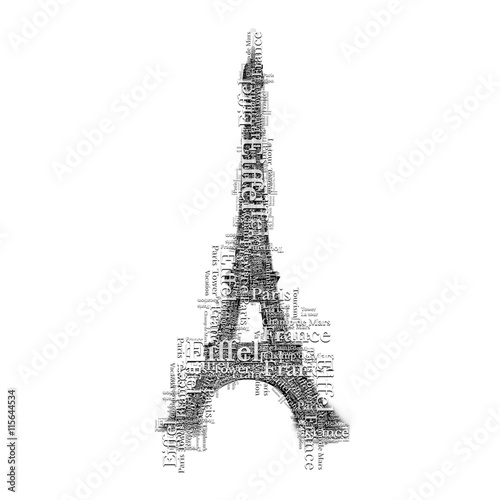 Eiffel tower in Paris make of many words.