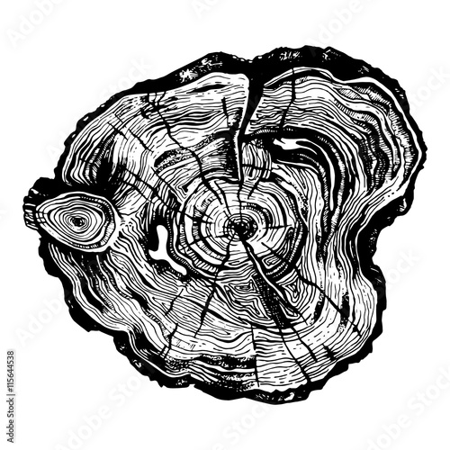 Hand drawn wood cut
