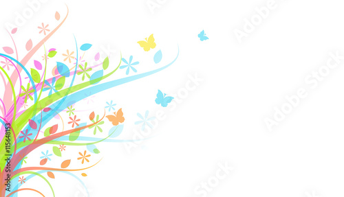 White background with colorful ornaments