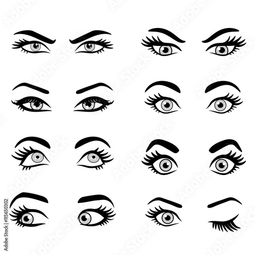 Set of cartoon eyes.