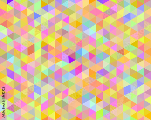 Multicolored vector background design made up of colored triangles in a row side by side and beneath. Abstract background from segments. Geometric shapes