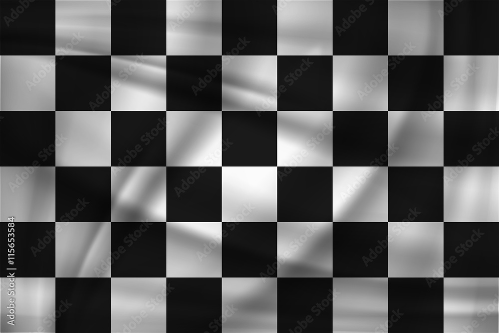 Fototapeta premium Racing flag. Black and white squares.