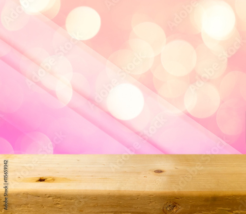 Wooden on pastel bokeh abst...
