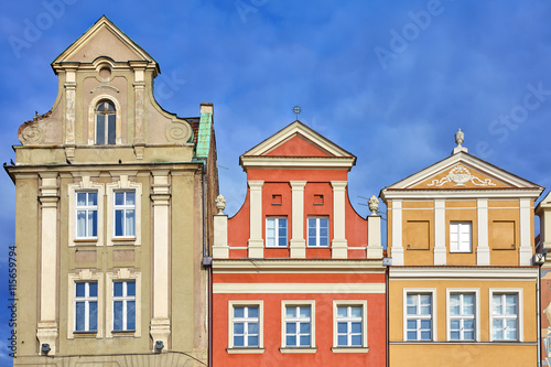 Colorful facades in Poznan Old Market Square. © MaciejBledowski