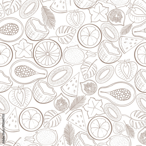 Seamless exotic fruit pattern