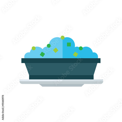 box lunch icon on dish blue color tone