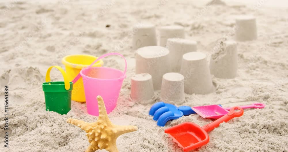 Sand castles at the beach Sand castles at the beach