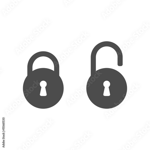Lock icon, padlock silhouette