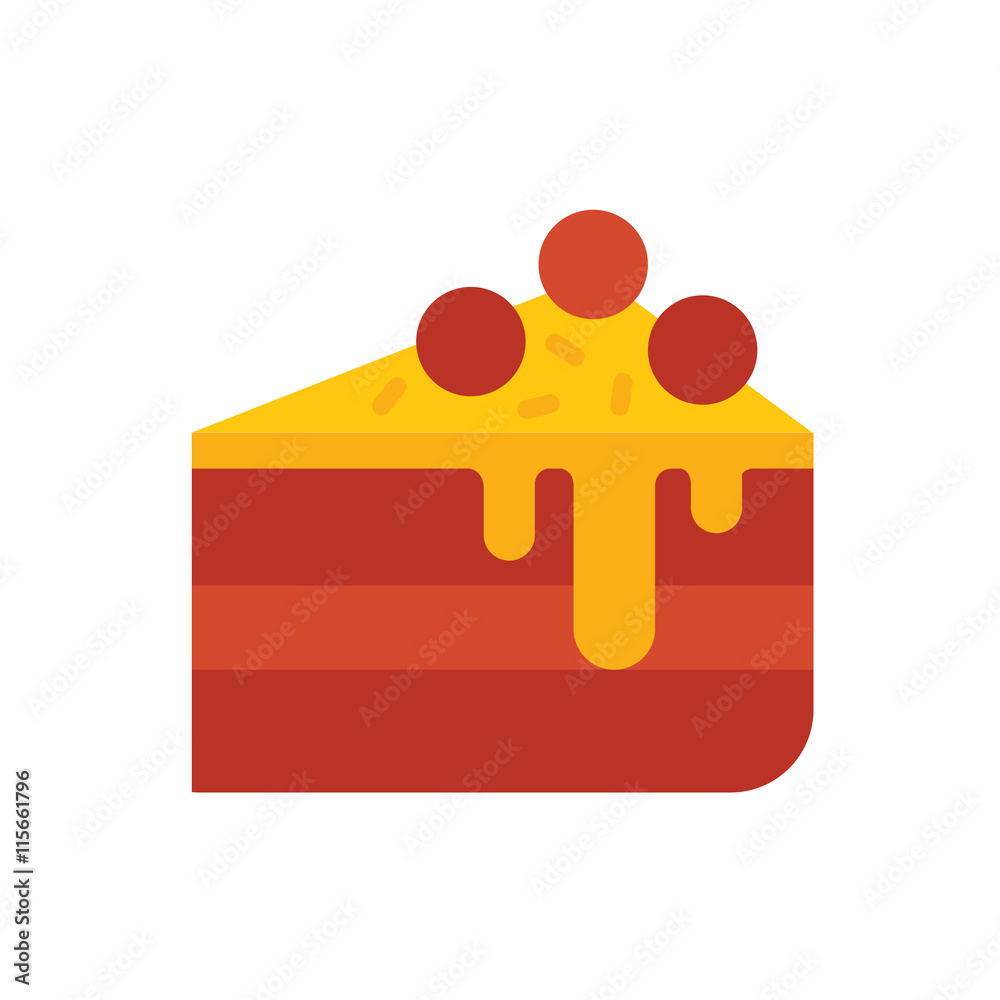 cake flat icon yellow tone color