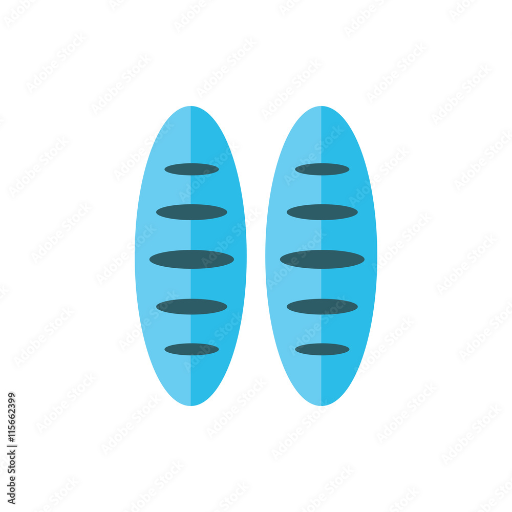 French bread cartoon blue color French bread cartoon blue color