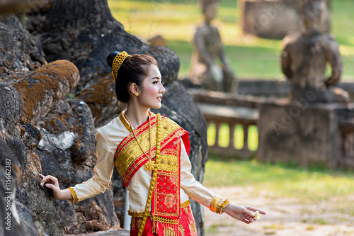 Women in Asian dress Thailand ancient.
