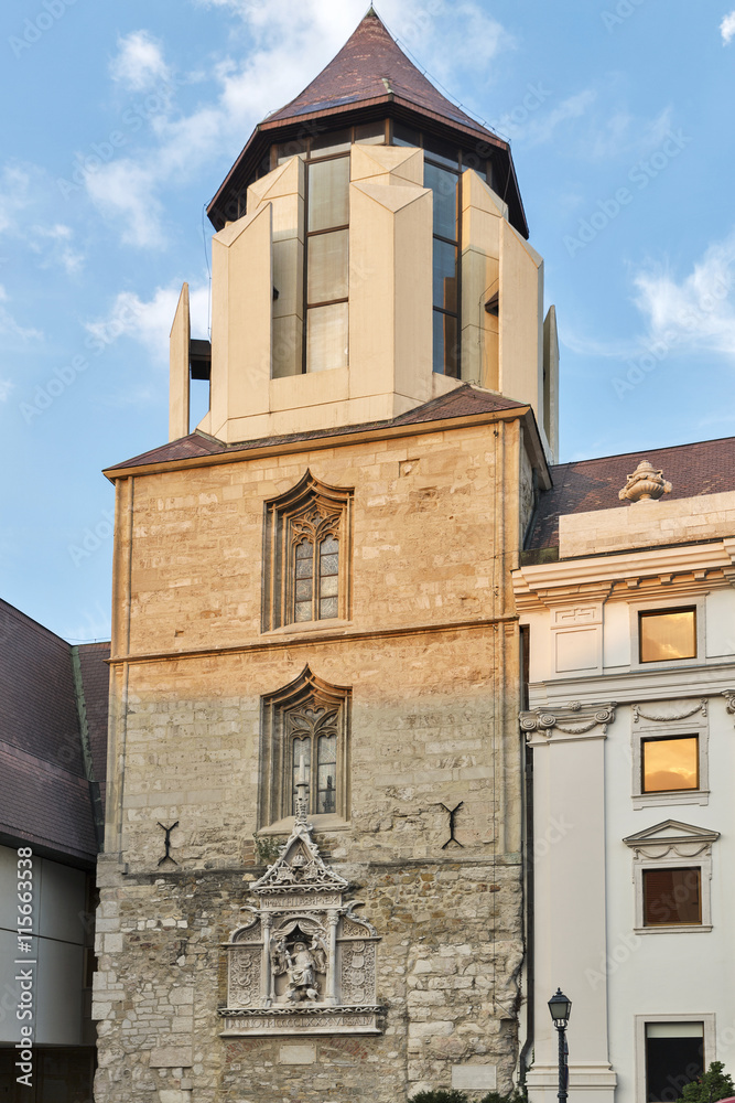 Fototapeta premium Ancient tower in Budapest, Hungary.