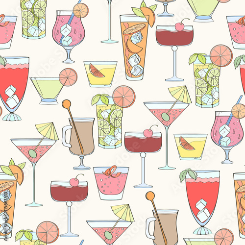 Seamless cocktail pattern