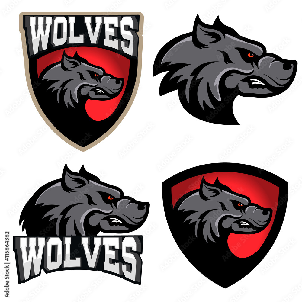 Fototapeta premium Wolves. Sport team logo template.
