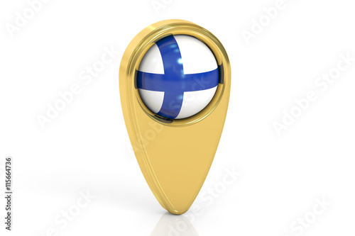 Free Download map pointer with flag of Finland, 3D rendering - GFXLoad