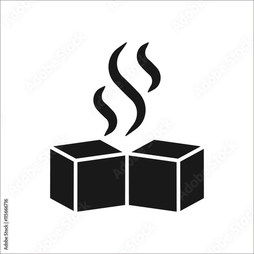 Hookah hot charcoal simple icon on background