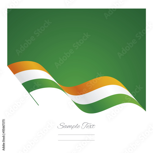 Ireland abstract wave flag ribbon vector background