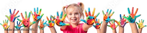 Fotografia Children In Creativity - Hands Painted With Smiles