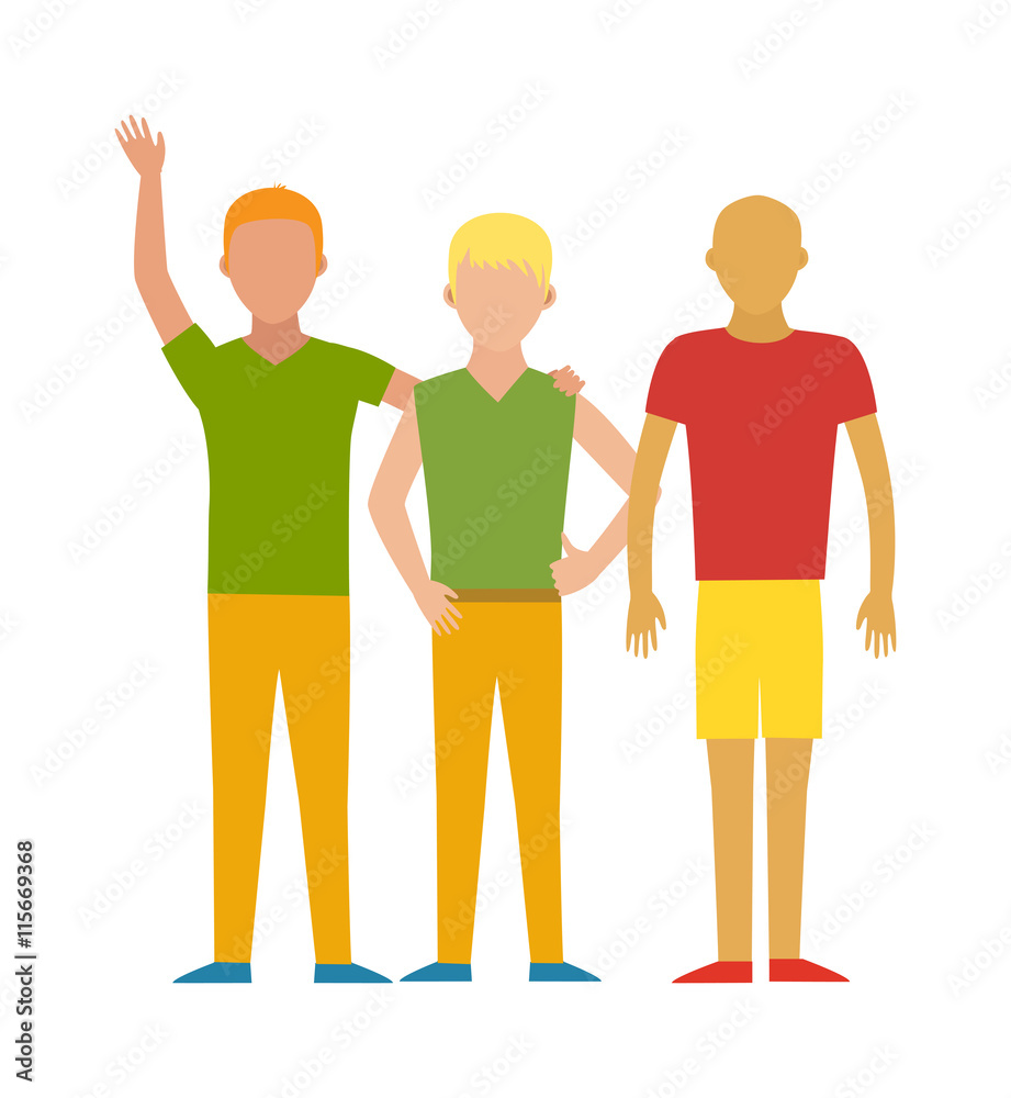 People avatars group icons in flat style communication human together character. Different male faces in office team group of people. Vector illustration group of people. Young friendship icon. People avatars group icons in flat style communication human together character. Different male faces in office team group of people. Vector illustration group of people. Young friendship icon.