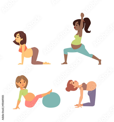 Meditating on maternity pregnant woman meditating while sitting yoga position fitness healthy lifestyle character vector. Pregnant yoga beautiful healthy lifestyle and fitness pregnant yoga.