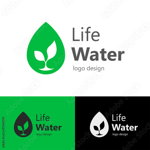 Logo design Life water, vector EPS10