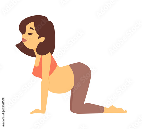 Meditating on maternity pregnant woman meditating while sitting yoga position fitness healthy lifestyle character vector. Pregnant yoga beautiful healthy lifestyle and fitness pregnant yoga.