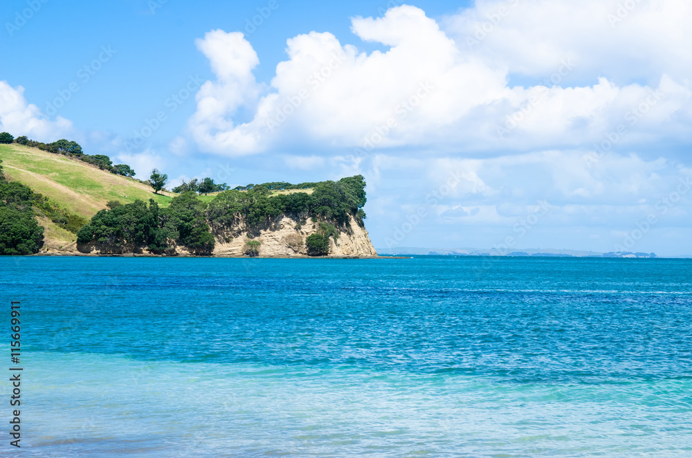 Te Haruhi Bay, Shakespear Park in New Zealand. Te Haruhi Bay, Shakespear Park in New Zealand.