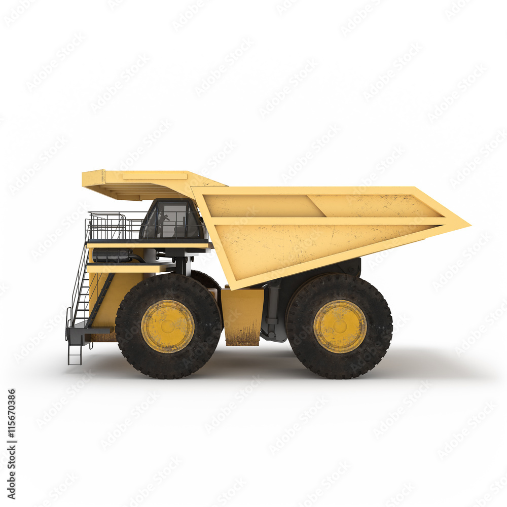 Naklejka premium Construction truck side view isolated 3d rendering