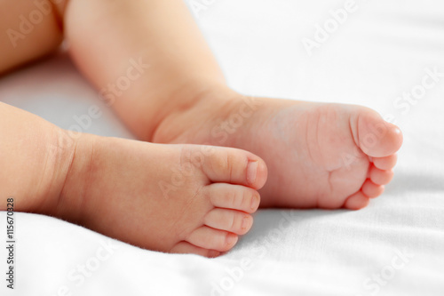 Feet of little baby, closeup