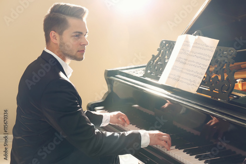 Musician playing piano